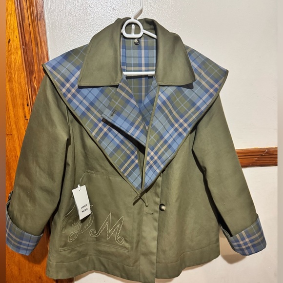 Reversible Jerry Crop Trench Coat - Olive - Picture 4 of 4